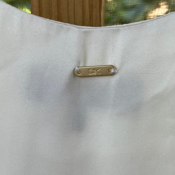 Donna Karan Ivory Layered Sleeveless Satin Blouse Size XS - Picture 6 of 8